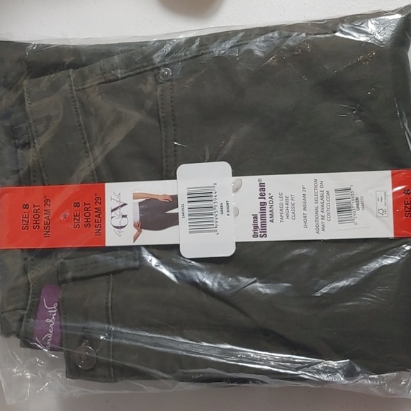 NWT Gloria Vanderbilt Women's Amanda Stretch Denim Jean Green 8 10 - Picture 3 of 3